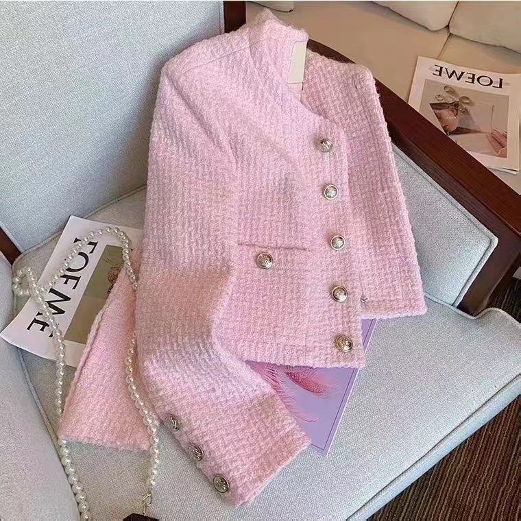 Jack Winter Clothing - Women Tweed Fragrant Pink Jacke Long