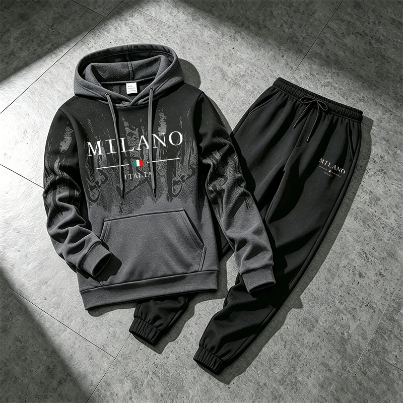 Winter Clothing Outdoor - Splashed ink Men's Hoodie Tracksuit Casual