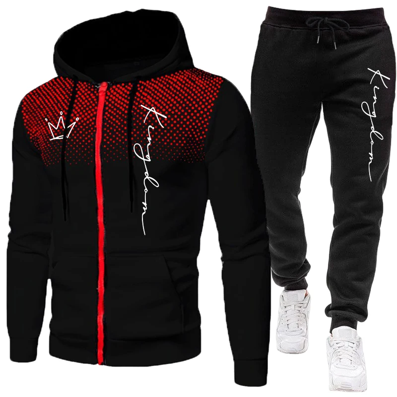 Winter Clothing Items - King Men's Jacket Tracksuit Casual Dot
