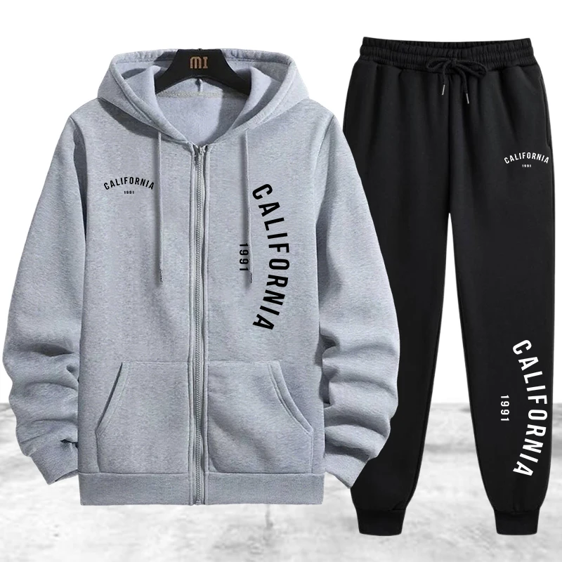 Winter Clothing Outdoor - Autumn Winter Men's Tracksuit Casual Zip