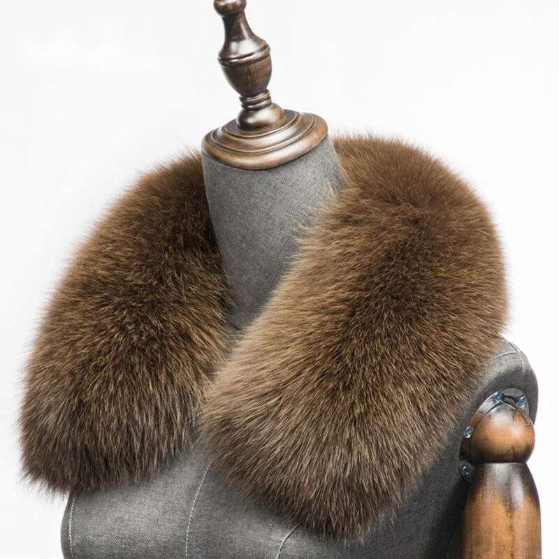 Winter Clothing Items - Winter Natural Fox Fur Scarf Square