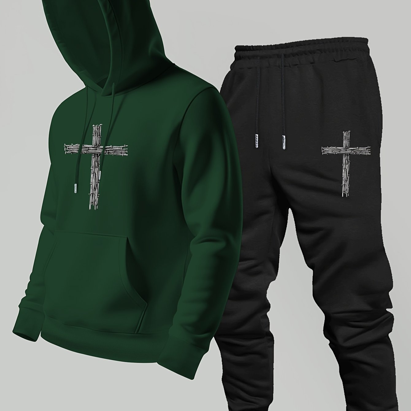 Winter Clothing Logos - Hooded sweatshirt and long pants two-piece