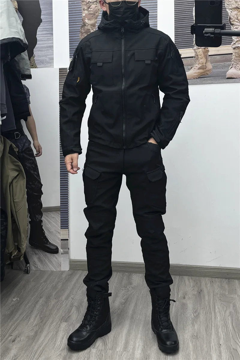 Windproof Jacket Softshell - New GL Men's Winter Velvet Thickened