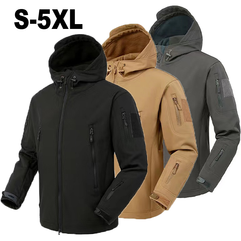 Windproof Jacket Softshell - Men's Autumn Winter SoftShell Fleece Jackets