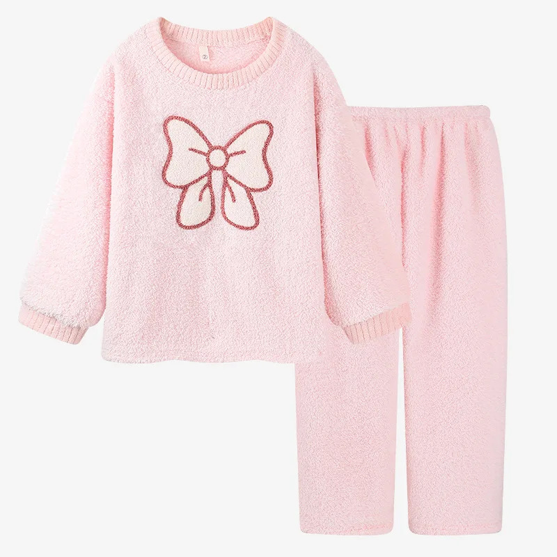 Pink Bowknot Pajamas Long Slee - Winter Clothing For Woman ulasan dan harga
