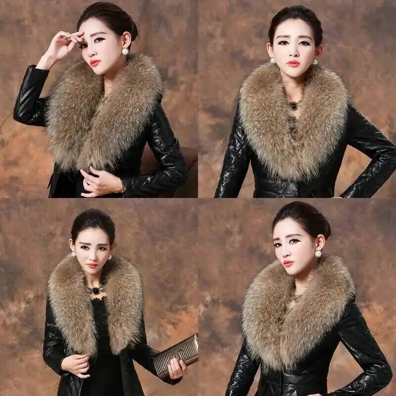Natural Raccoon Fur Collar Rea - Winter Clothing Items ulasan dan harga