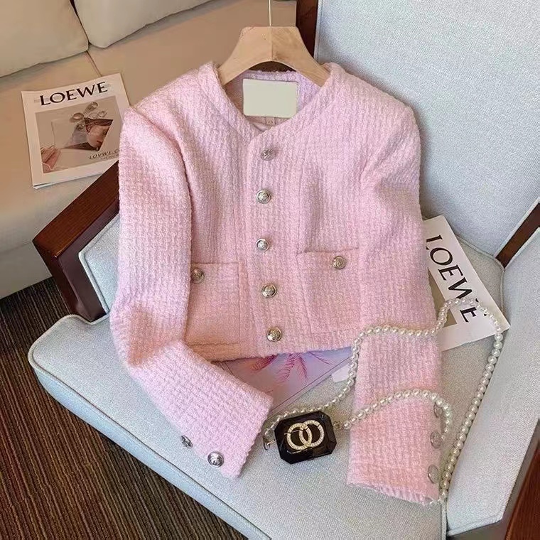 Women Tweed Fragrant Pink Jack - Jack Winter Clothing ulasan dan harga
