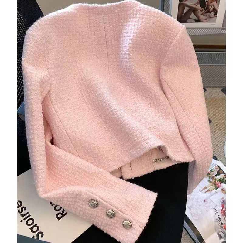 Women Tweed Fragrant Pink Jack - Jack Winter Clothing ulasan dan harga