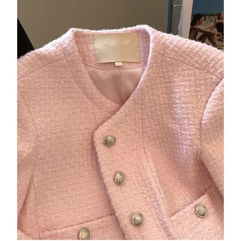 Women Tweed Fragrant Pink Jack - Jack Winter Clothing ulasan dan harga