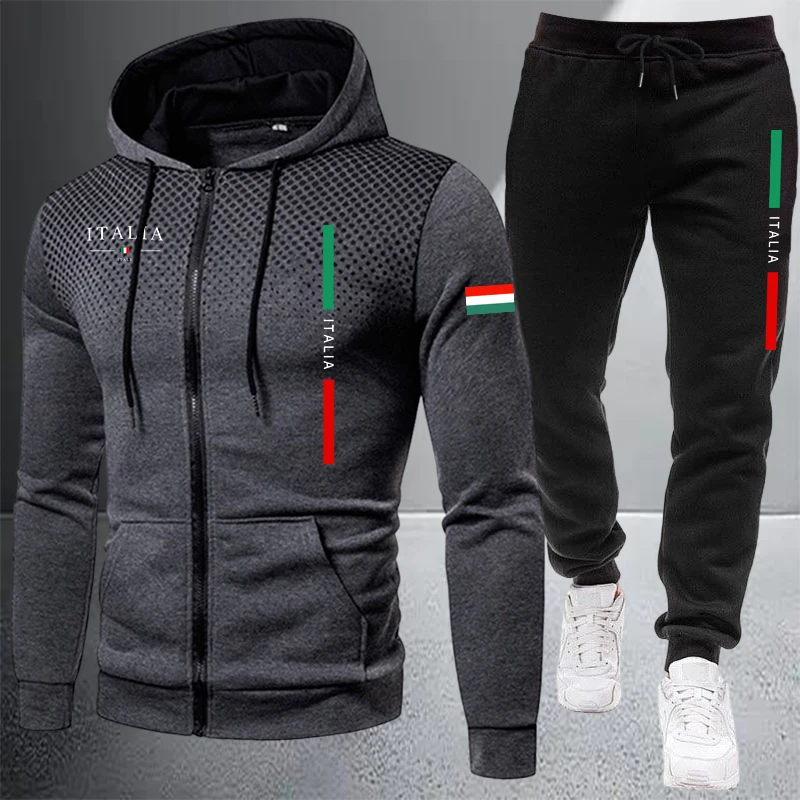 Men's Tracksuit Casual Zip Hoo - Winter Clothing Items ulasan dan harga
