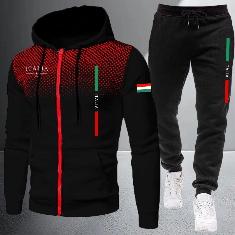 Men's Tracksuit Casual Zip Hoo - Winter Clothing Items ulasan dan harga