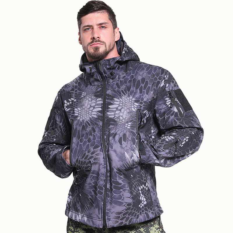Outdoor Men Loose Tactical Hoo - Windproof Jacket Softshell ulasan dan harga