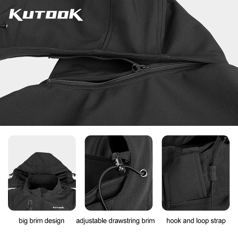 KUTOOK Men's Hiking Jacket Fle - Windproof Jacket Softshell ulasan dan harga