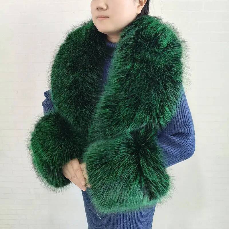 Large Women Faux Fox Fur Scarf - Winter Clothing Items ulasan dan harga