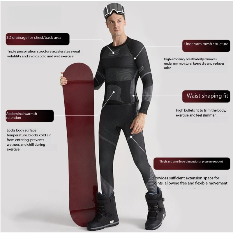 Ski Base Layer Set Men Women T - Thermal Base Layer ulasan dan harga