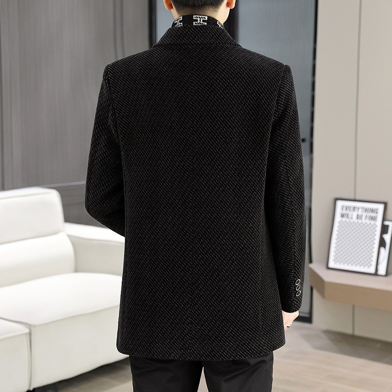 Mens Woolen Scarf collar Jacke - Jack Winter Clothing ulasan dan harga