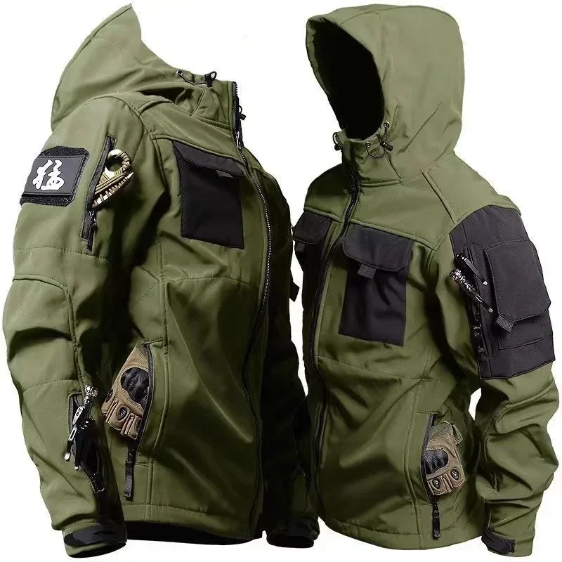 New GL Men's Winter Velvet Thi - Windproof Jacket Softshell ulasan dan harga