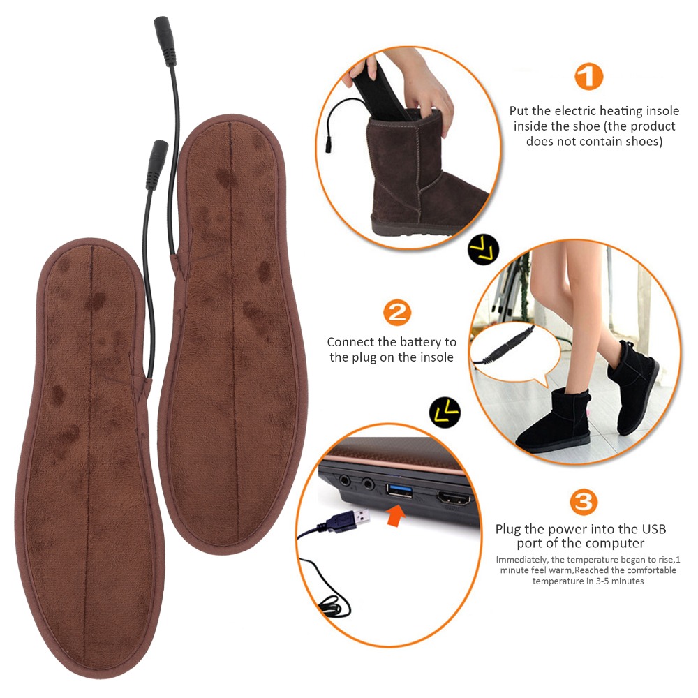 1 Pair Fast Heating Waterproof - Heated Insole Rechargeable ulasan dan harga