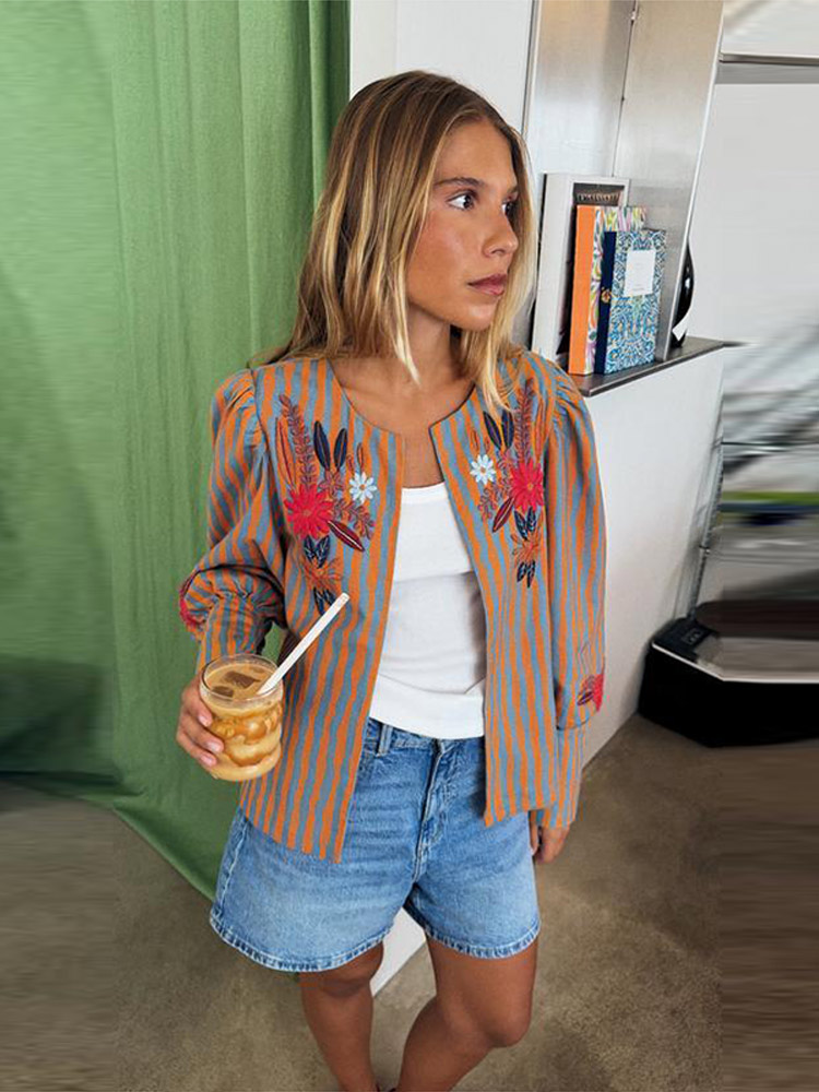 2026 Early Autumn Striped Flow - Winter Clothing For Woman ulasan dan harga