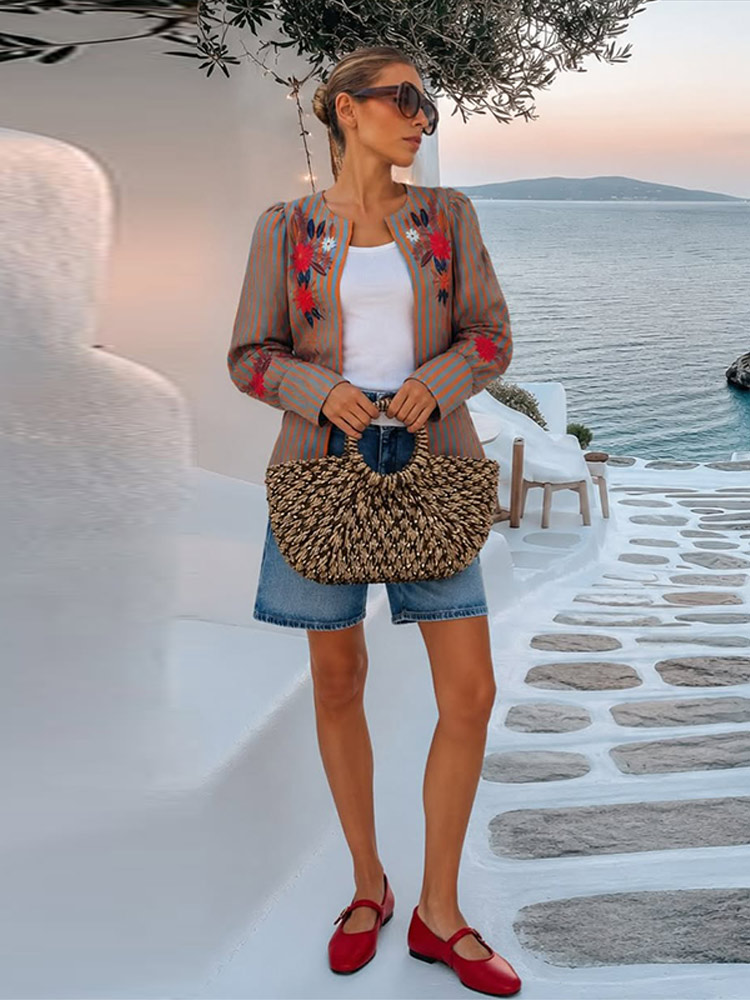 2026 Early Autumn Striped Flow - Winter Clothing For Woman ulasan dan harga